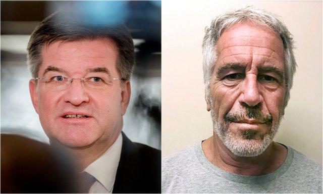 Miroslav Lajčák a Jeffrey Epstein. Koláž - N