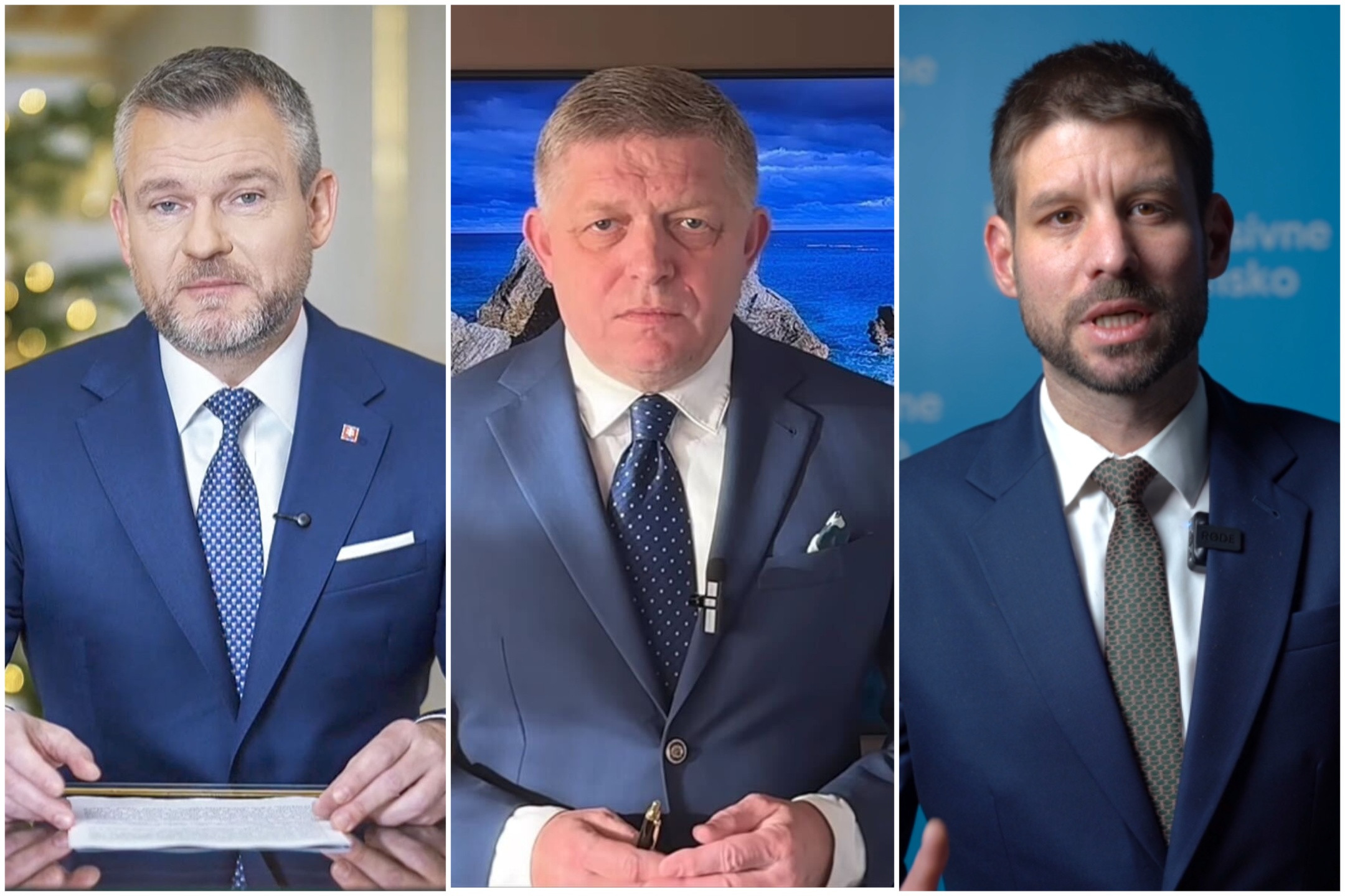 Novoročné príhovory politikov: Pellegrini o šarvátkach, Fico pred šetričom obrazovky, Šimečka chce alternatívu